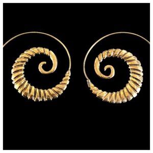 Brass Spiral Earrings